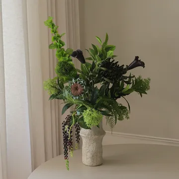 Verdant Noir kunstboeket - Calla-spinchr­ysantemum-herfstzonnebloem, 92 cm, 13 stuks - Botané