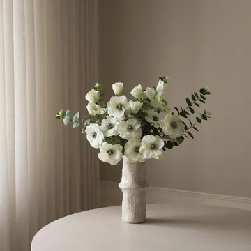 White Satin kunstboeket - Anemoon-eucalyptus 9 st. - Botané