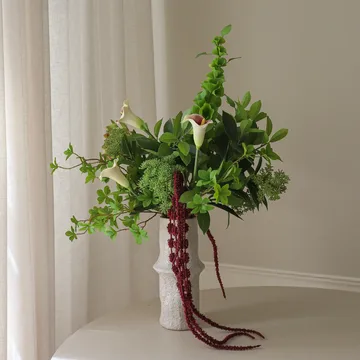 Wild Grove kunstboeket - Calla-cymbidiumorchidee-wilde peen, 112 cm, 16 st - Botané