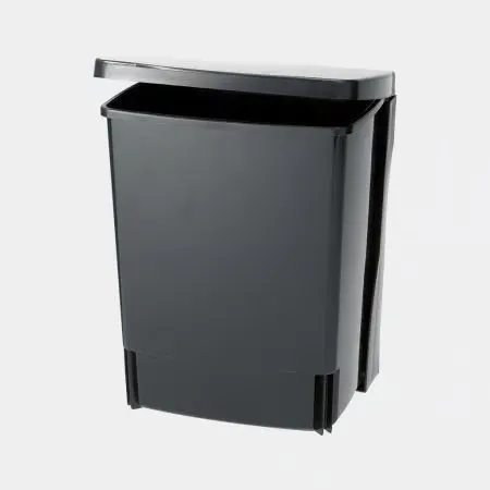 Afvalemmer rechthoekig (incl. wandbevestiging) 10 L, Zwart Brabantia