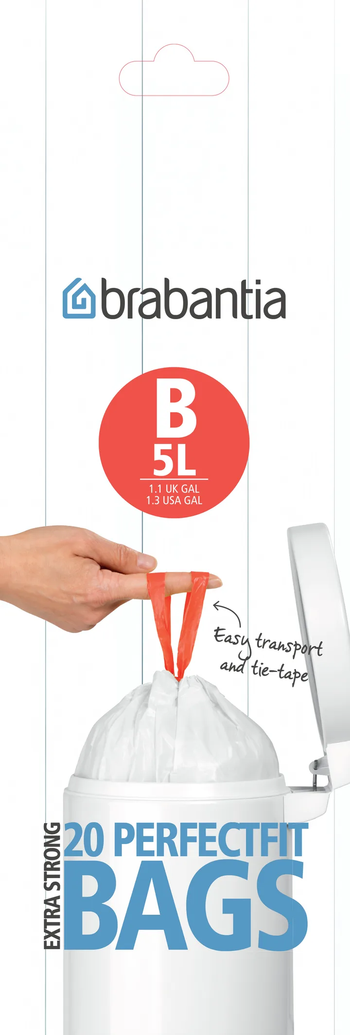 Afvalzakken B, 5 liter 20 zakken/rol - 5 l - Brabantia