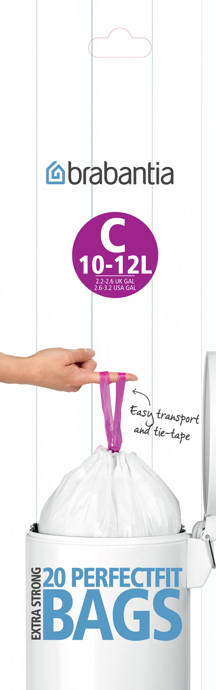 Afvalzakken C, 10-12 liter 20 zakken/rol - 10-12 l - Brabantia