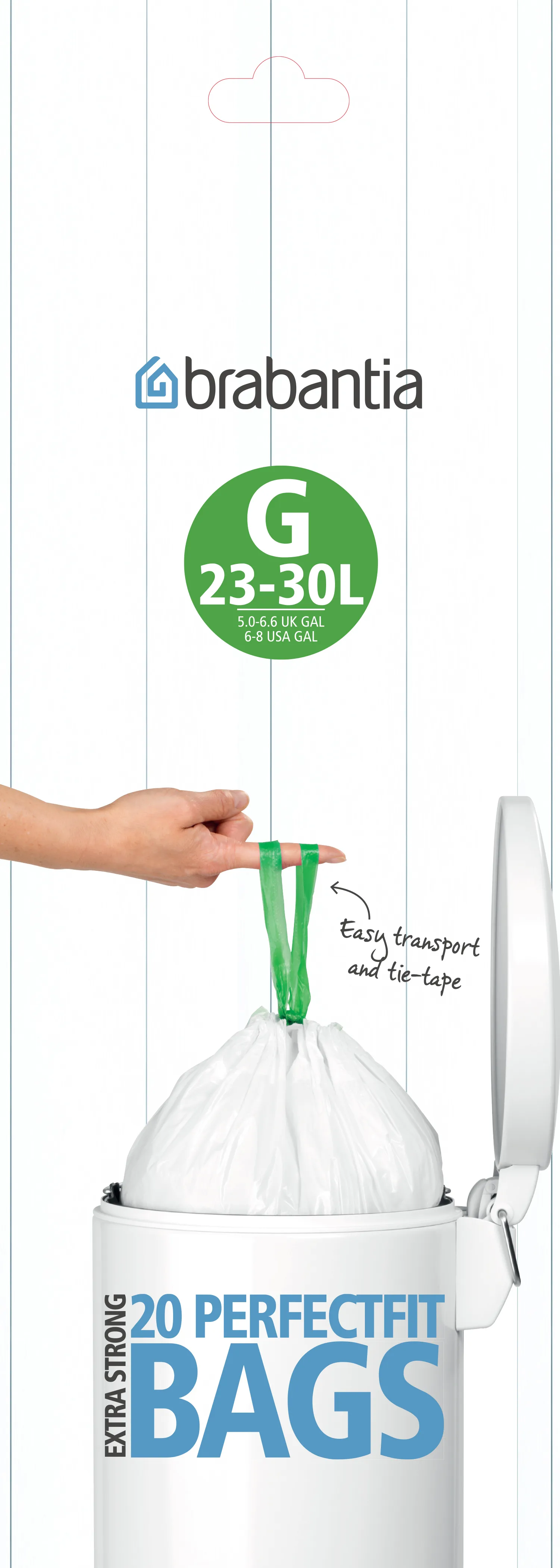 Afvalzakken G voor emmers 23-30 liter 20 zakken/rol, 23-30 l Brabantia