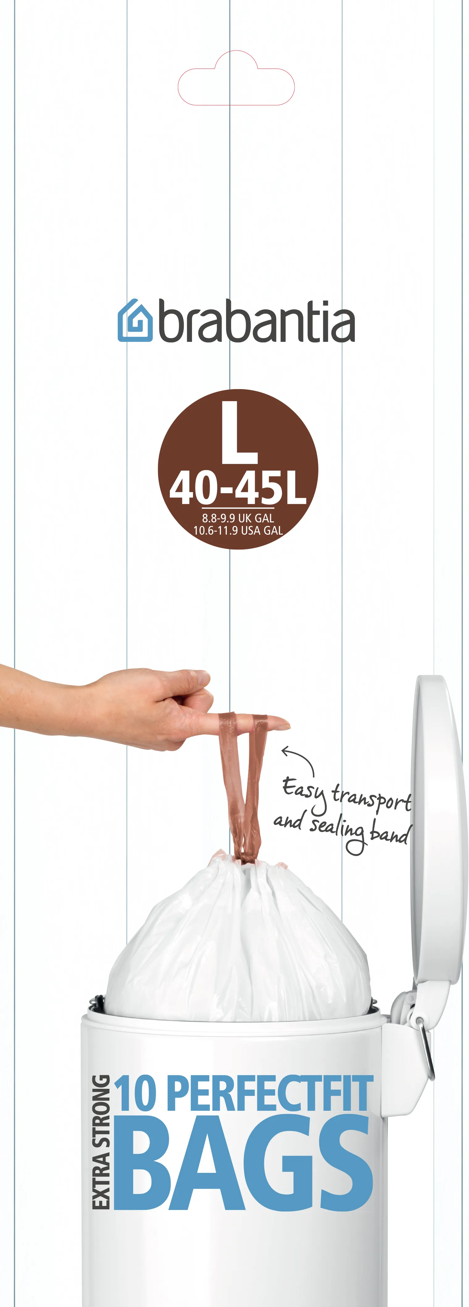 Afvalzakken L 10 zakken/rol, 45 l Brabantia