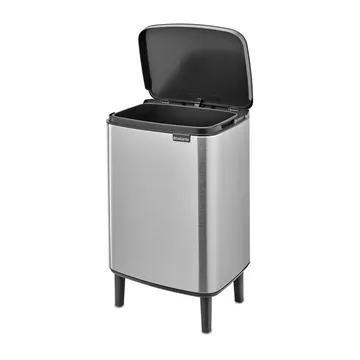 Bo afvalbak hoog 12 L - Matgeborsteld staal - Brabantia