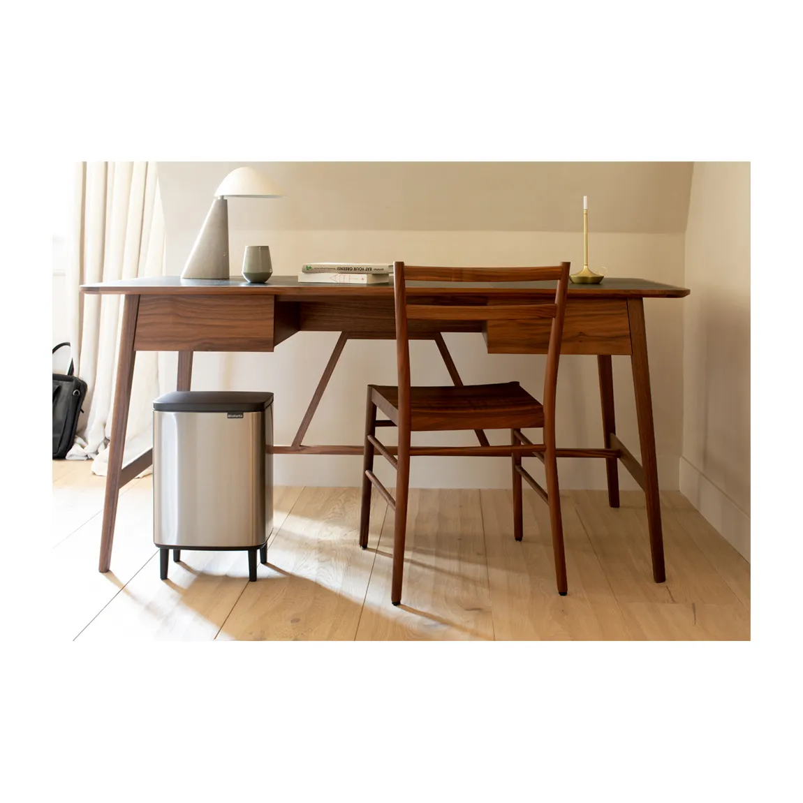 Bo afvalbak hoog 12 L, Matgeborsteld staal Brabantia
