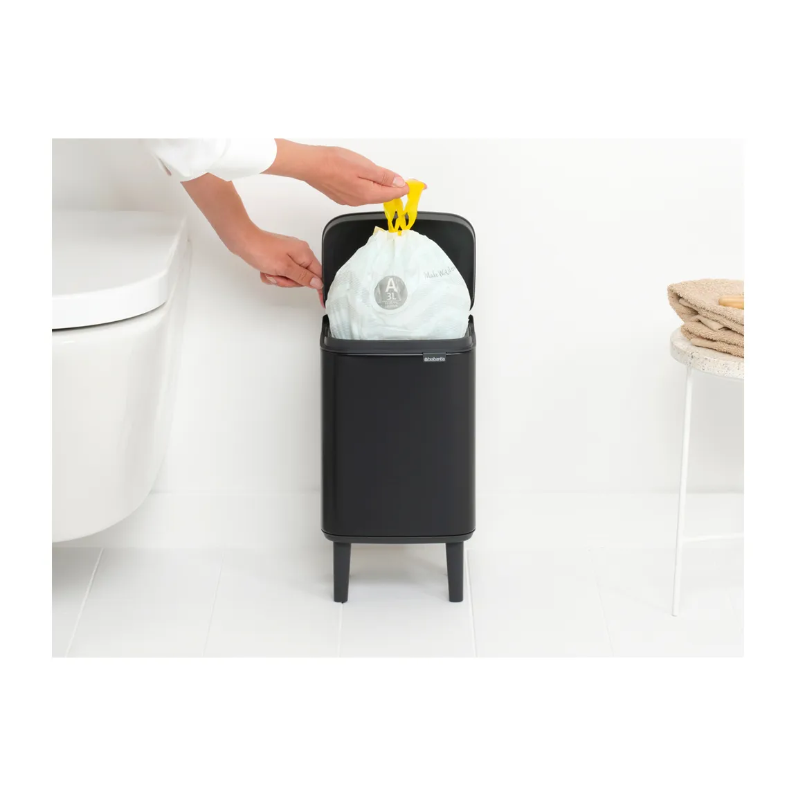 Bo afvalbak hoog 4 L, Matzwart Brabantia