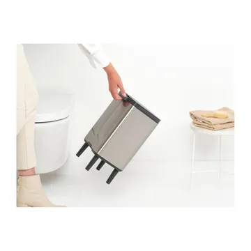 Bo afvalbak hoog 7 L - Matgeborsteld staal - Brabantia