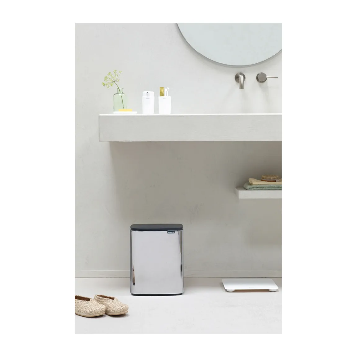 Bo afvalemmer 12 l, Glanzend geborsteld staal Brabantia