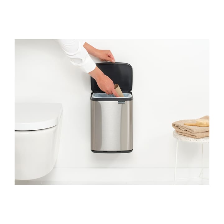 Bo afvalemmer 7 l, Matgeborsteld staal Brabantia