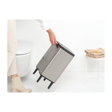 Bo afvalemmer hoog 12 l - Matgeborsteld staal - Brabantia
