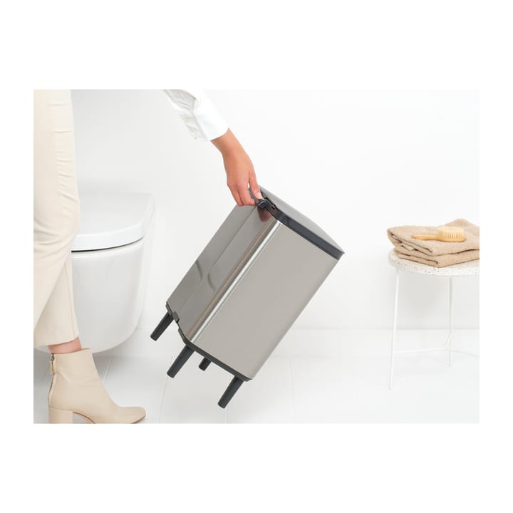Bo afvalemmer hoog 12 l, Matgeborsteld staal Brabantia