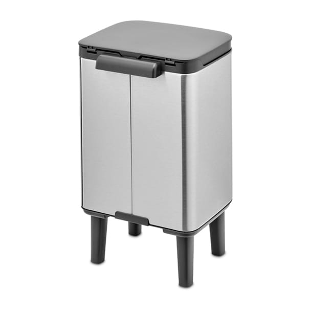 Bo afvalemmer hoog 4 l, Matgeborsteld staal Brabantia