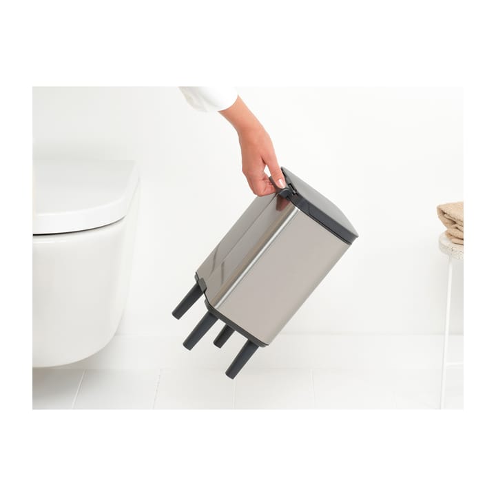 Bo afvalemmer hoog 4 l, Matgeborsteld staal Brabantia