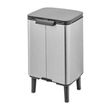 Bo afvalemmer hoog 7 l - Matgeborsteld staal - Brabantia