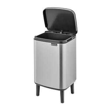 Bo afvalemmer hoog 7 l - Matgeborsteld staal - Brabantia