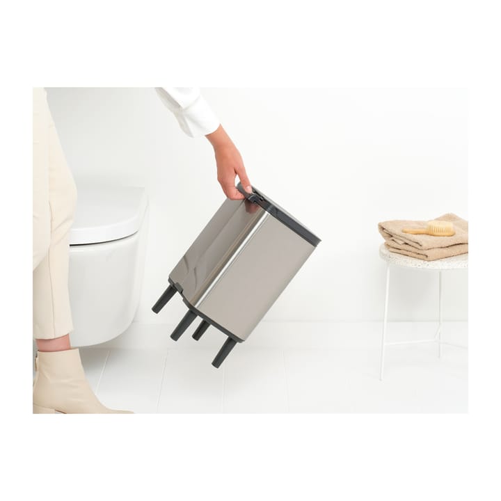 Bo afvalemmer hoog 7 l, Matgeborsteld staal Brabantia