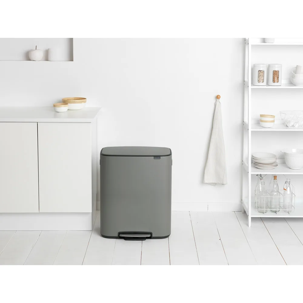Bo bin pedaalemmer 2x30 L, Mineral concrete grey Brabantia