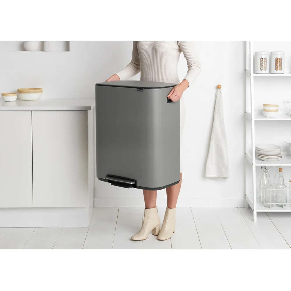 Bo bin pedaalemmer 2x30 L, Mineral concrete grey Brabantia