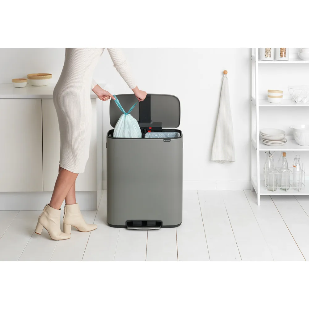 Bo bin pedaalemmer 2x30 L, Mineral concrete grey Brabantia
