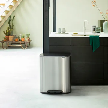 Bo pedaalemmer 2x30 L - Mat staal - Brabantia