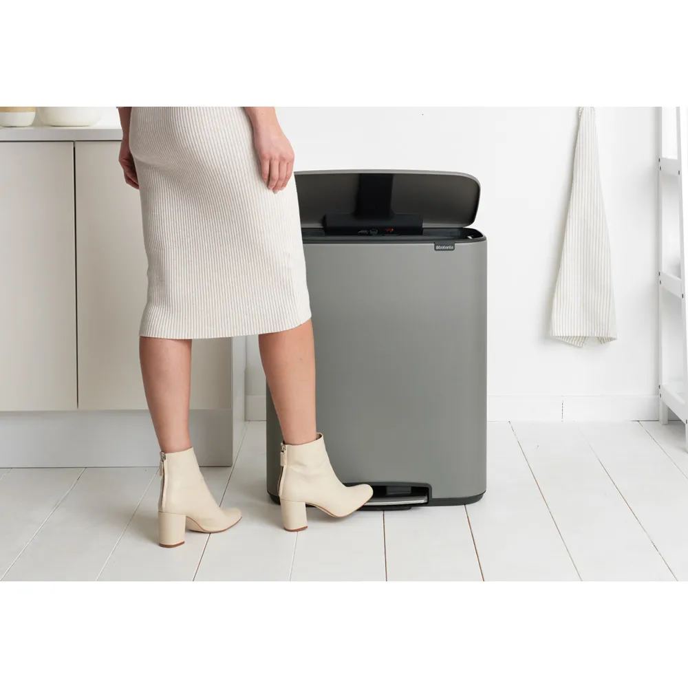 Bo pedaalemmer 2x30 L, Mineral concrete grey Brabantia