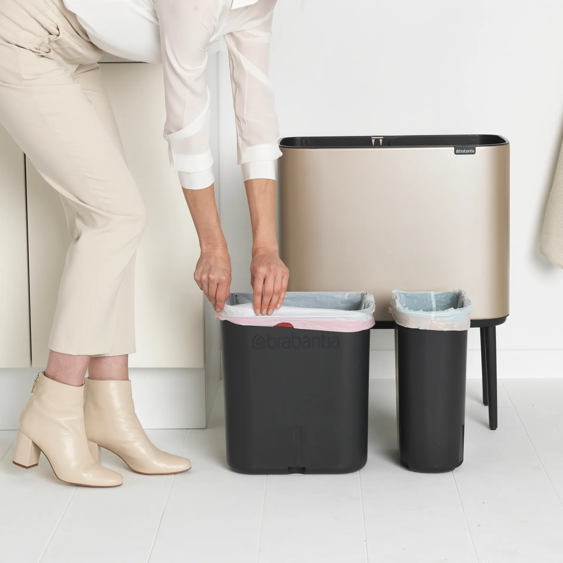 Bo touch bin 11 + 23 liter, Metallic Gold Brabantia