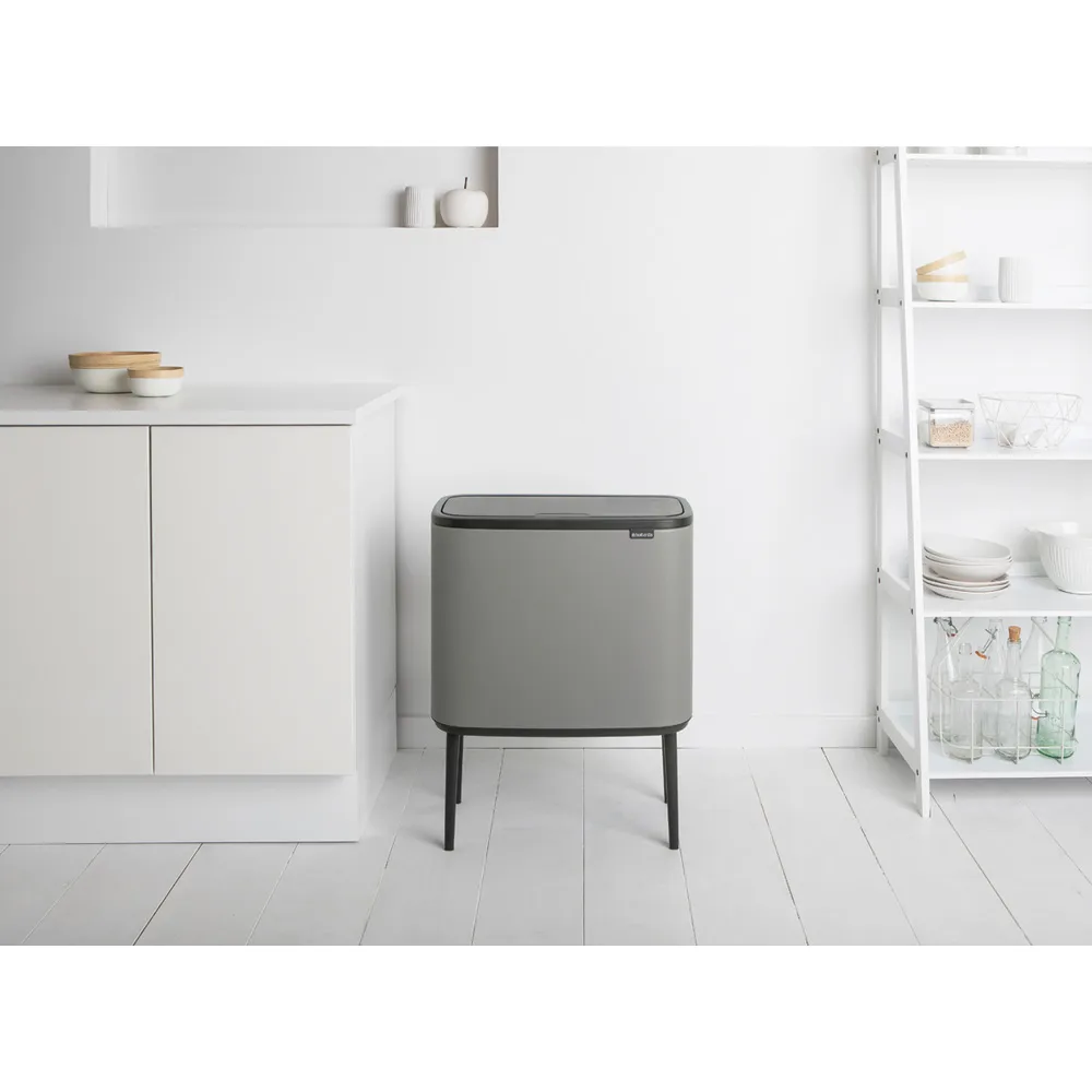 Bo touch bin 11 + 23 liter, Mineral concrete grey Brabantia