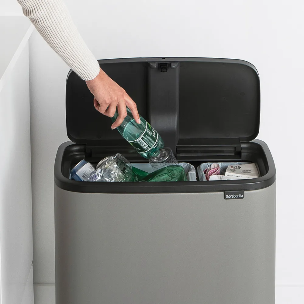 Bo touch bin 11 + 23 liter, Mineral concrete grey Brabantia