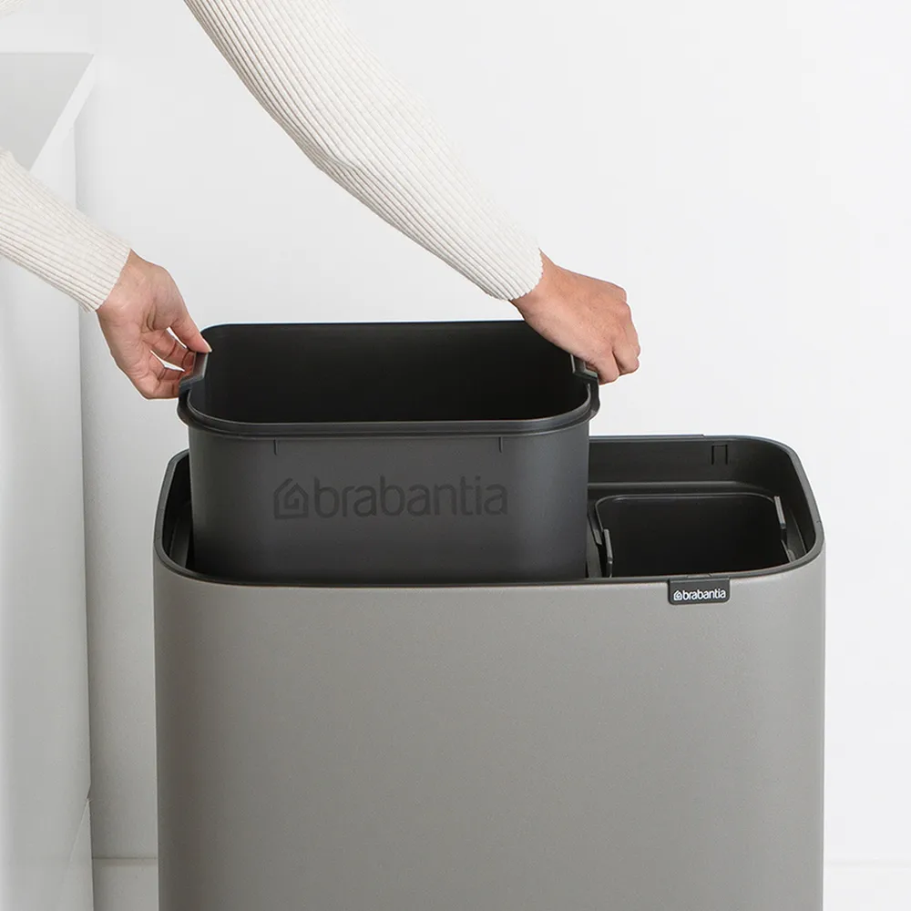 Bo touch bin 11 + 23 liter, Mineral concrete grey Brabantia