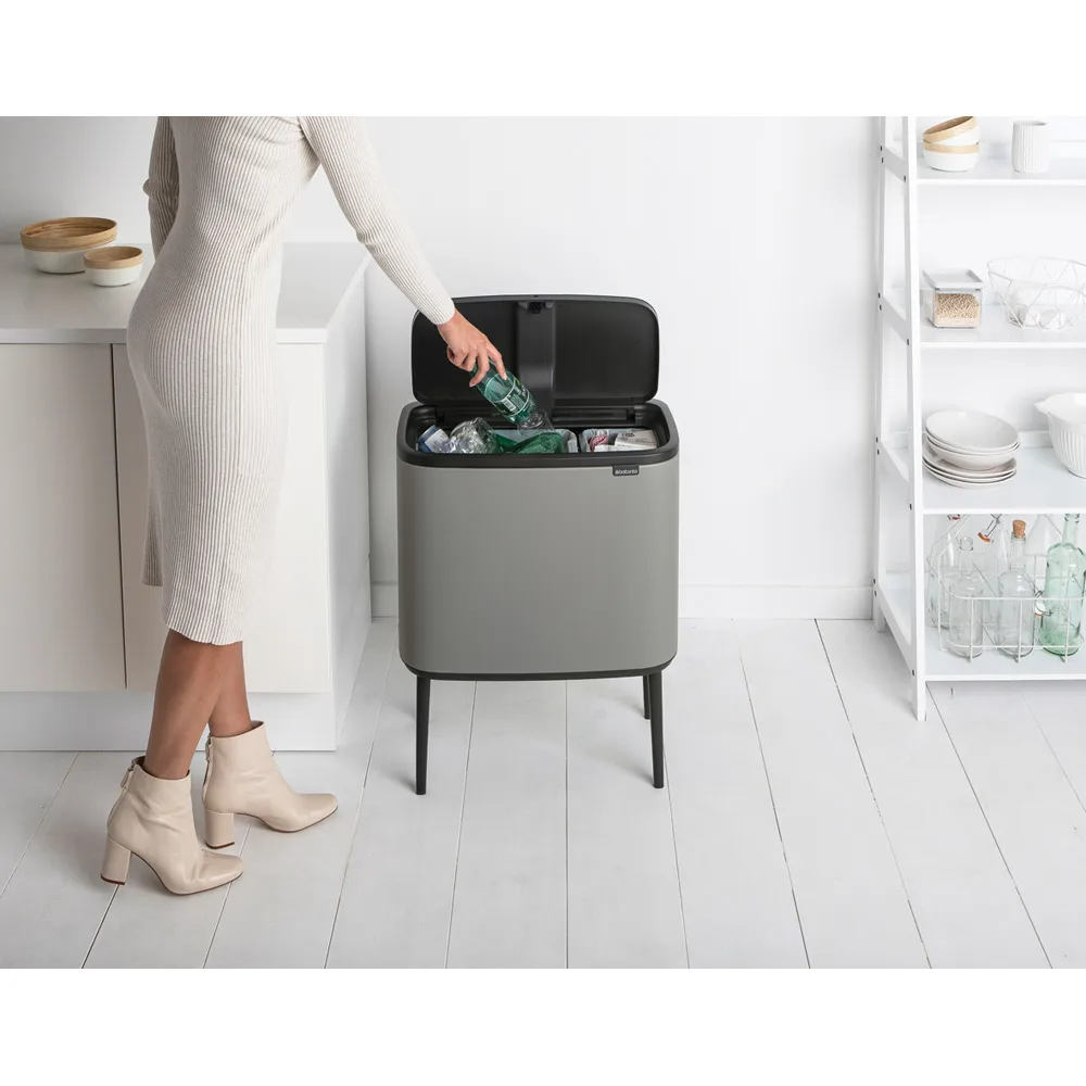 Bo touch bin 11 + 23 liter, Mineral concrete grey Brabantia