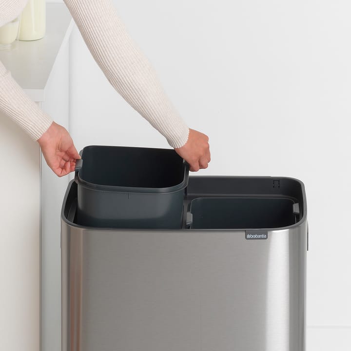 Bo touch bin 2x30 L, Mat-geborsteld staal Brabantia