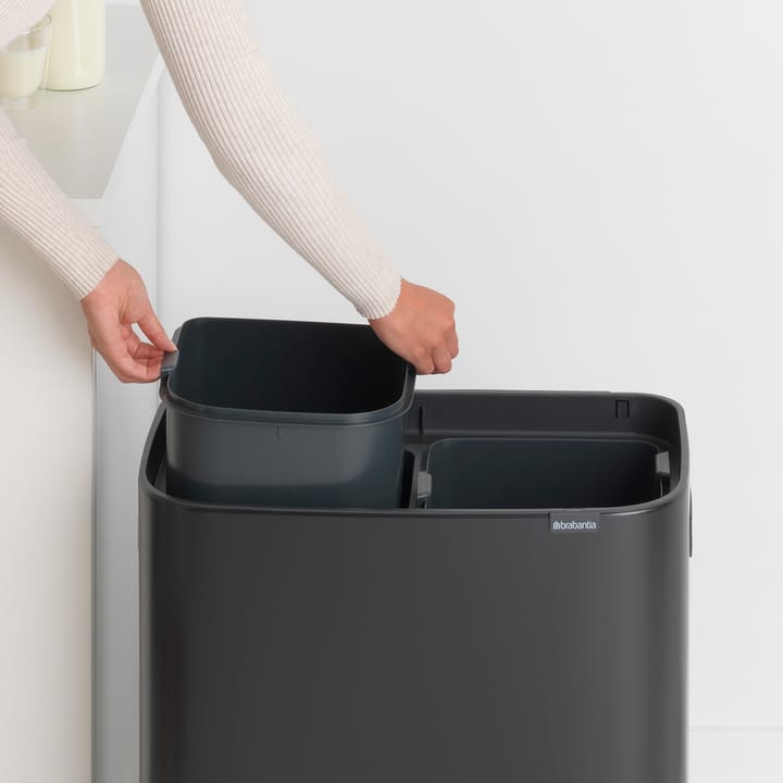 Bo touch bin 2x30 L, Mat zwart Brabantia
