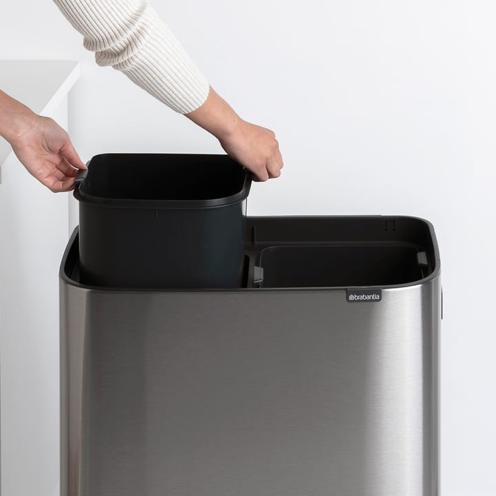 Bo touch bin high 2x30 L, Mat geborsteld staal Brabantia