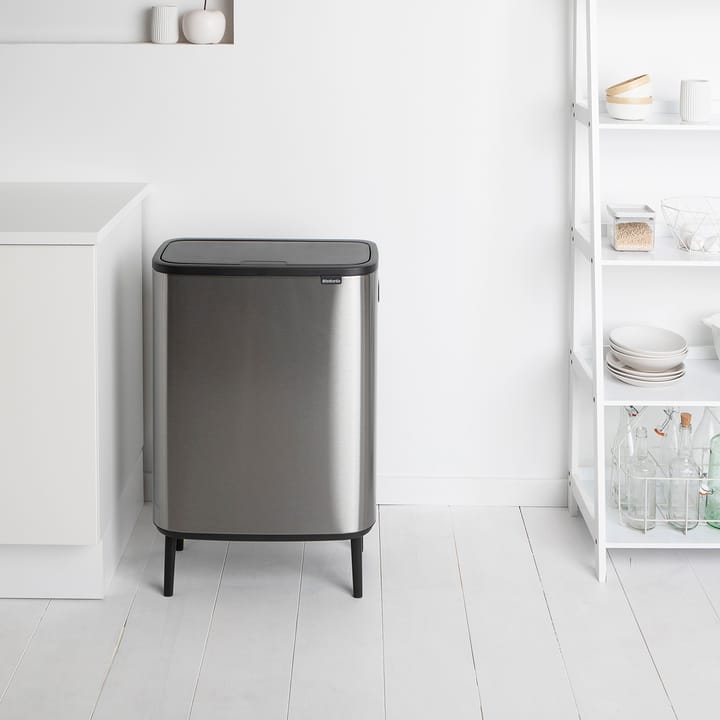 Bo touch bin high 2x30 L, Mat geborsteld staal Brabantia