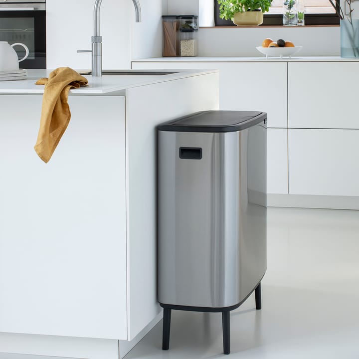 Bo touch bin high 2x30 L, Mat geborsteld staal Brabantia