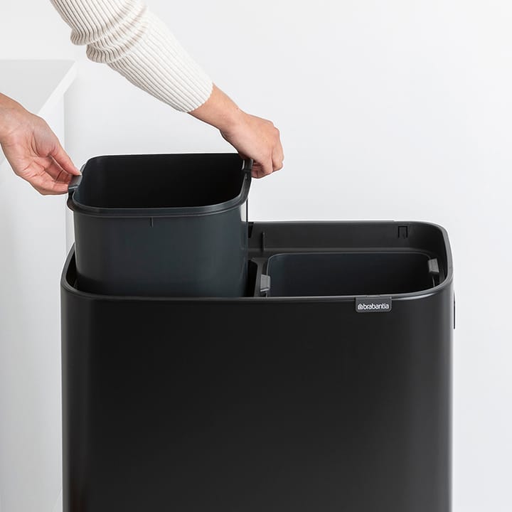 Bo touch bin high 2x30 L, Mat zwart Brabantia