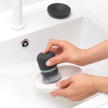 Brabantia afwasmiddelhouder met afwasborstel - Donkergrijs - Brabantia