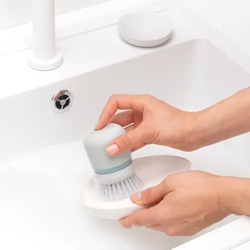 Brabantia afwasmiddelhouder met afwasborstel - Lichtgrijs - Brabantia
