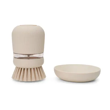Brabantia afwasmiddelhouder met afwasborstel - Zacht beige - Brabantia