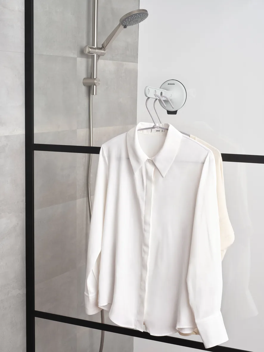 Brabantia inklapbare kledinghaak met zuignap, Lichtgrijs Brabantia