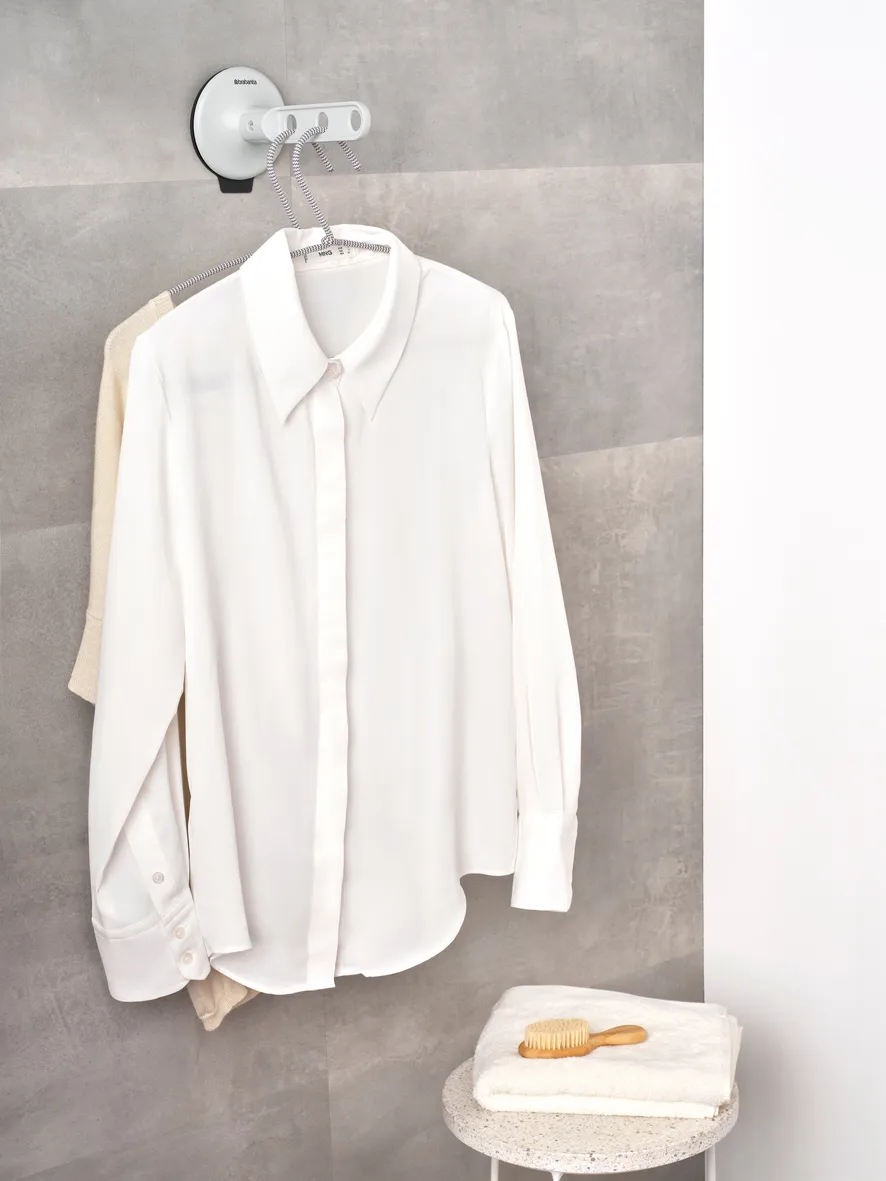 Brabantia inklapbare kledinghaak met zuignap, Lichtgrijs Brabantia