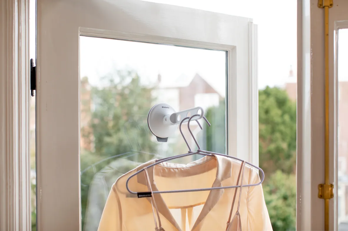 Brabantia inklapbare kledinghaak met zuignap, Lichtgrijs Brabantia