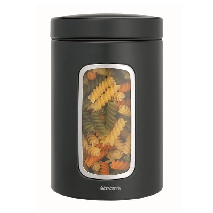 Brabantia opbergpot met venster 1,4 liter, matzwart Brabantia