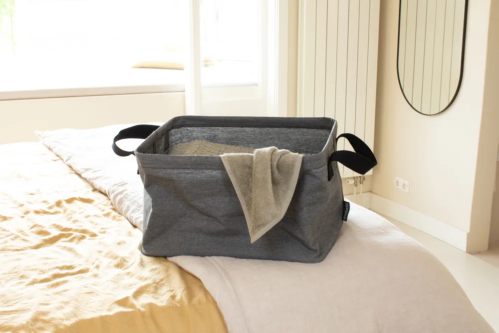 Brabantia opvouwbare wasmand 35 L, Pepper Black Brabantia