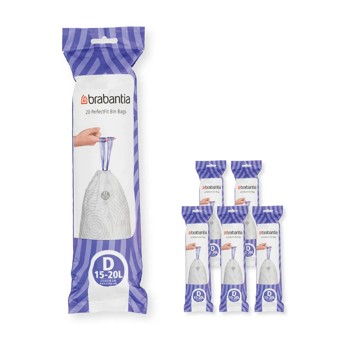 Brabantia PerfectFit afvalzak 120 zakken, Model D, 15-20 l Brabantia