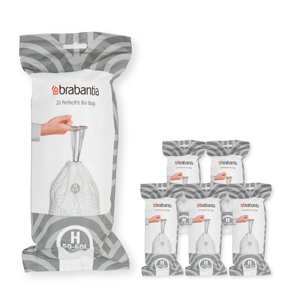 Brabantia PerfectFit afvalzak 120 zakken Model H, 50-60 l