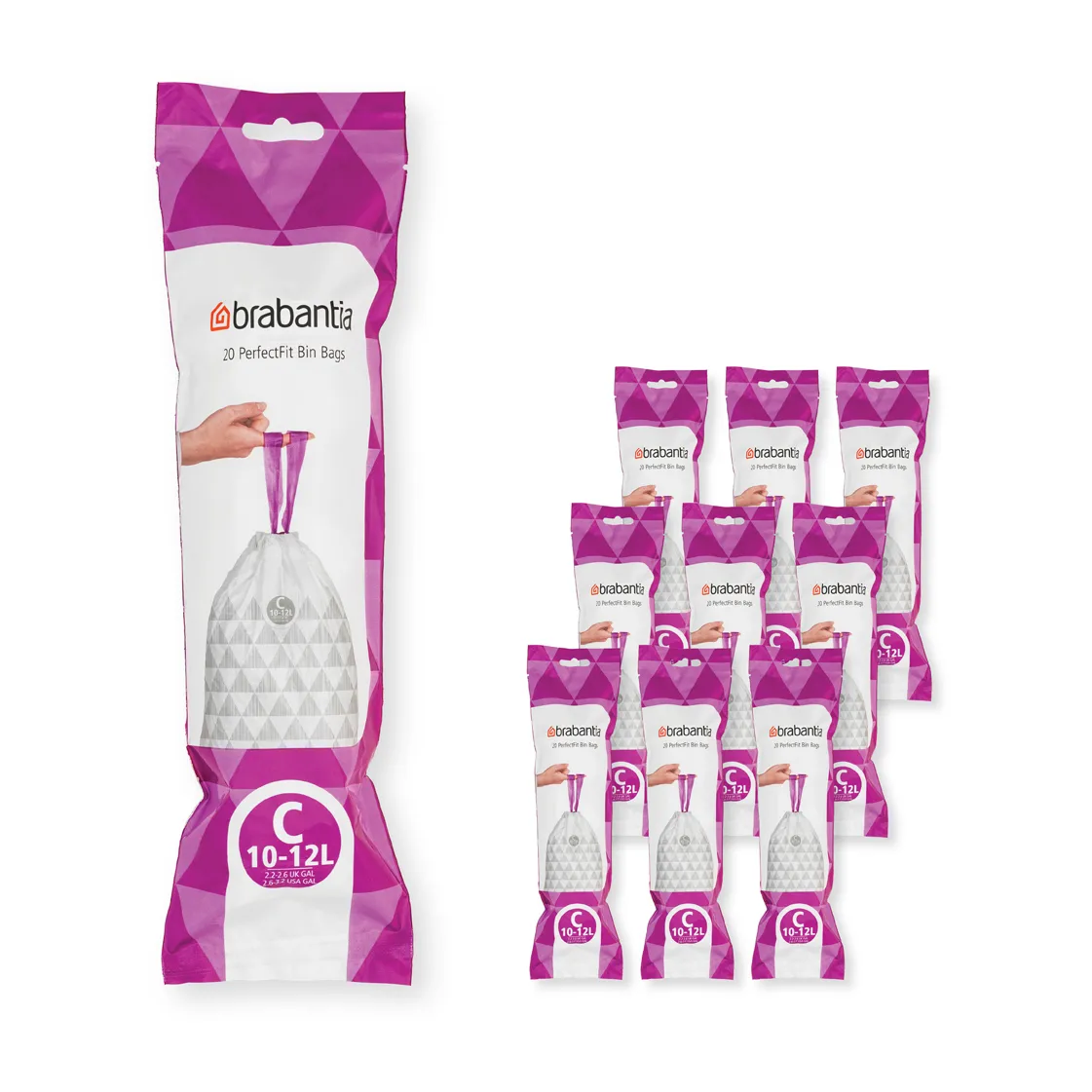 Brabantia PerfectFit afvalzak 200 zakken, Model C, 10-12 l Brabantia