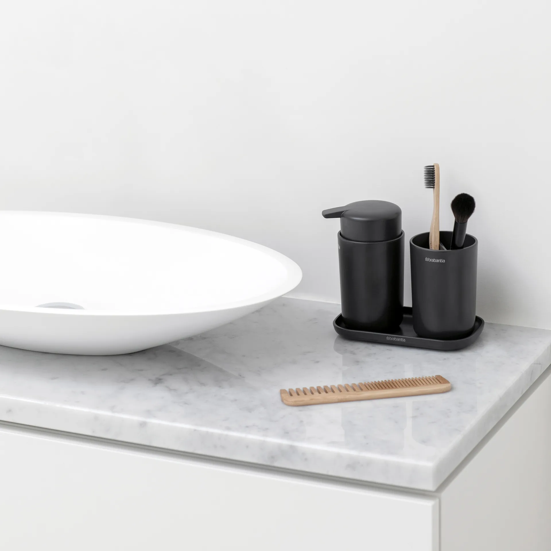 Brabantia ReNew badkameraccessoireset 3-delig, Donkergrijs Brabantia
