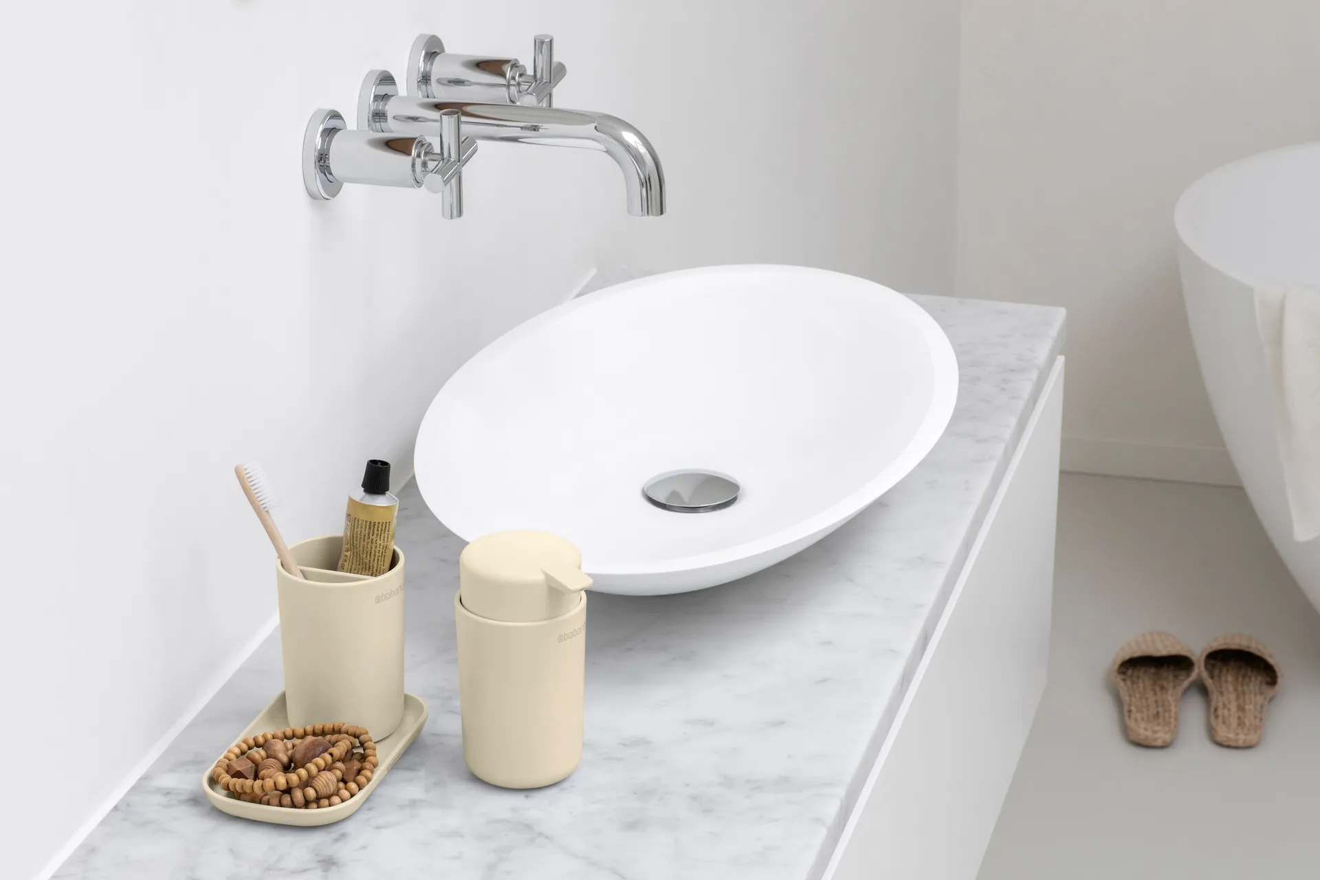 Brabantia ReNew badkameraccessoireset 3-delig, Soft Beige Brabantia